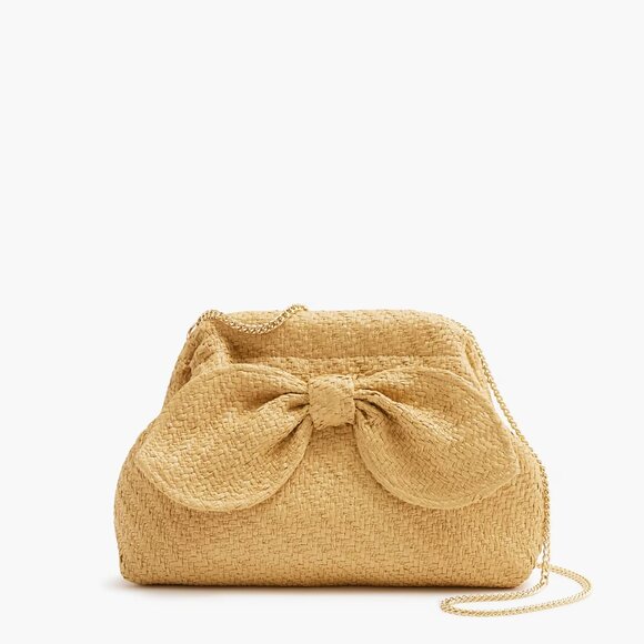 J. Crew Natural Straw Bow Clutch/NWT - Picture 3 of 9